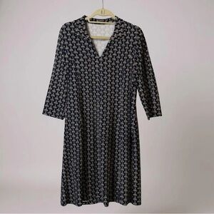 J. McLaughlin 3/4 Sleeves Catalina Cloth Printed Sheath Dress Knee Length Size L